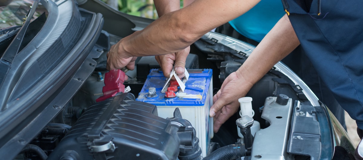 Car battery replacement service at Marwat Garage in Ajman