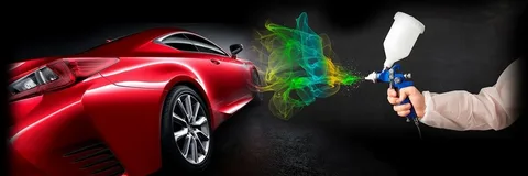 Car paint shop near me – expert technician performing full body dent and paint at Marwat Garage