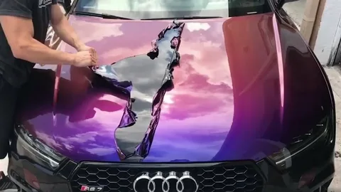 Peelable car paint application at Marwat Garage workshop